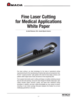 Fine Laser Cutting for Medical Applications