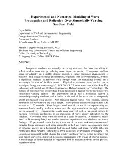 Experimental and Numerical Modeling of Wave Propagation and