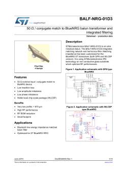 50 / conjugate match to BlueNRG balun transformer and integrated