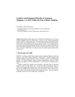 Cognitive and Pedagogical Benefits of Argument Mapping: L.A.M.P.