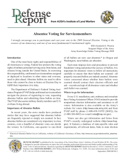 Absentee Voting for Servicemembers