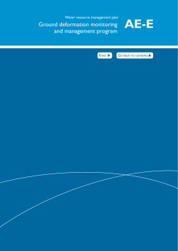 Ground Deformation Monitoring and Management Plan