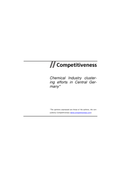 Chemical Industry cluster- ing efforts in Central Ger