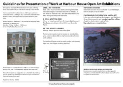 Guidelines for Presentation of Work at Harbour House Open Art