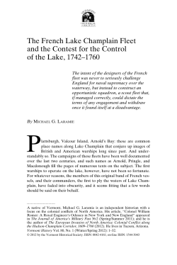 The French Lake Champlain Fleet and the Contest for the Control of