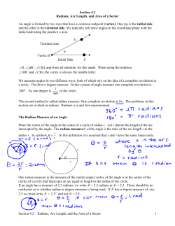 Radians, Arc Length, and Area of a Sector