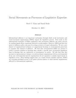Social Movements as Purveyors of Legislative Expertise