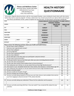 HEALTH HISTORY QUESTIONNAIRE