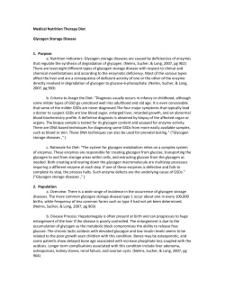 Medical Nutrition Therapy Diet Glycogen Storage Disease 1