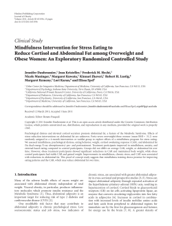 Clinical Study Mindfulness Intervention for Stress Eating to Reduce