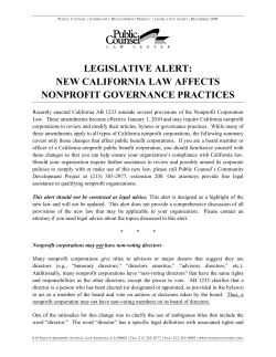 legislative alert: new california law affects nonprofit
