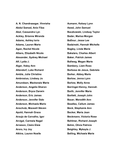 Fall 2014 Dean`s List