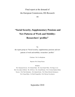 Social Security, Supplementary Pensions and New