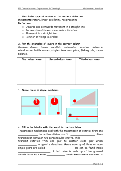 1. Match the type of motion to the correct definition Movements