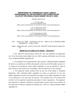 Blended Edible Vegetable Oil is taxable @ 5%