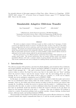 Simulatable Adaptive Oblivious Transfer