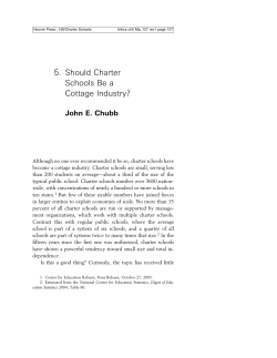 Should Charter Schools Be a Cottage Industry?