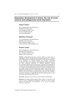 Disposition development in drama: the role of
