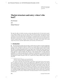 Market structure and entry: where`s the beef?