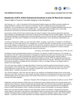 Hundreds of EPA, NASA Unionized Scientists to Join SF March for