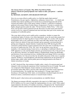 The Literary Review of Canada - The John Howard Society of Canada