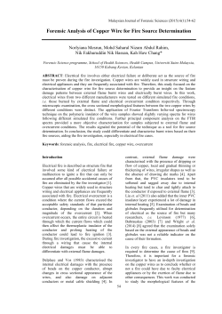 Forensic Analysis of Copper Wire for Fire Source Determination