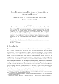Trade Liberalization and the Degree of Competition in International