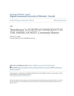 to EUROPEAN IMMIGRANTS IN THE AMERICAN WEST
