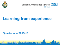 Quarter one 2015-16 - London Ambulance Service