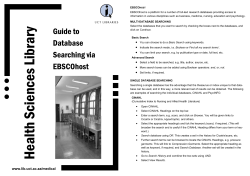 Guide to Database searching via Ebsco