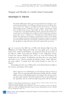 Taqiyya and Identity in a South Asian Community