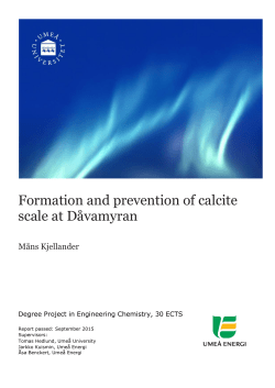 Formation and prevention of calcite scale at D&aring;vamyran