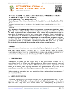 psycho-social factors contributing to superstitious behavior: literature