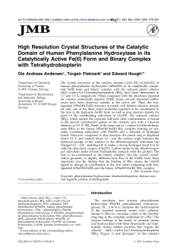 High Resolution Crystal Structures of the Catalytic Domain of
