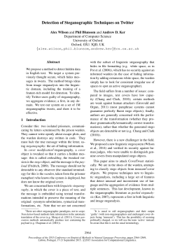 Detection of Steganographic Techniques on Twitter