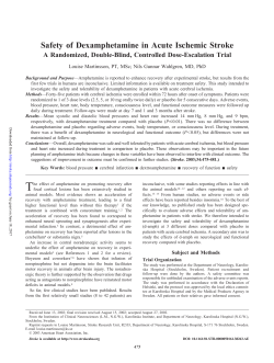 Safety of Dexamphetamine in Acute Ischemic Stroke A Randomized