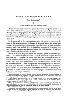 Invention and Public Policy - Duke Law Scholarship Repository