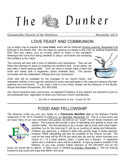 love feast and communion food and fellowship