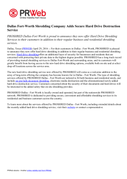 Dallas Fort-Worth Shredding Company Adds Secure Hard Drive