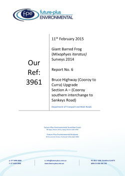 Giant Barred Frog 2014 Monitoring