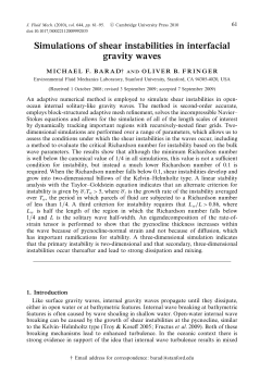 Simulations of shear instabilities in interfacial gravity waves