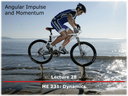 Angular Impulse and Momentum