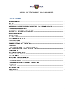 Table of Contents - Nordic Soccer Club