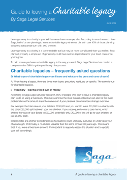 Guide to leaving a Charitable legacy