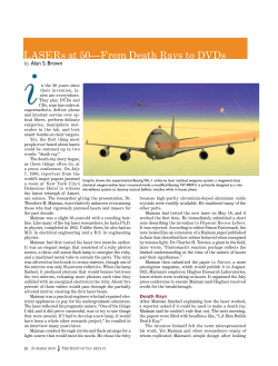 LASERs at 50&mdash;From Death Rays to DVDs
