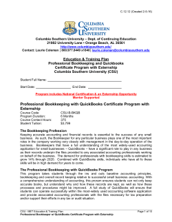 Professional Bookkeeping and Quickbooks Certificate