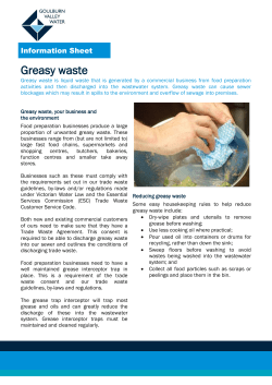 Greasy Waste Information Sheet