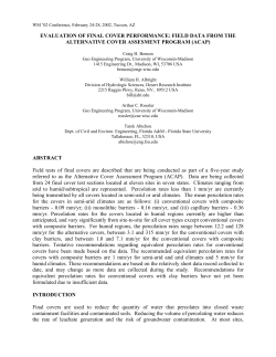 EVALUATION OF FINAL COVER PERFORMANCE: FIELD DATA