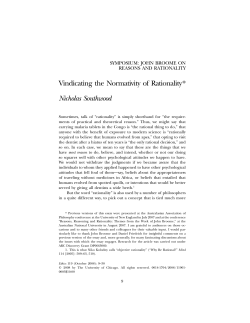 Vindicating the Normativity of Rationality* Nicholas Southwood
