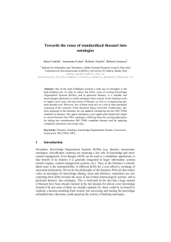 Towards the reuse of standardized thesauri into ontologies